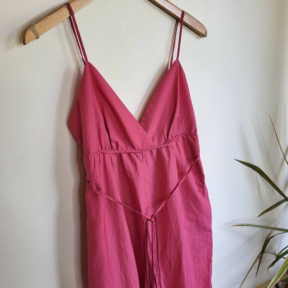 BCBG Maxazria Faux Wrap Wide Leg Jumpsuit - Pink - Picture 9 of 15